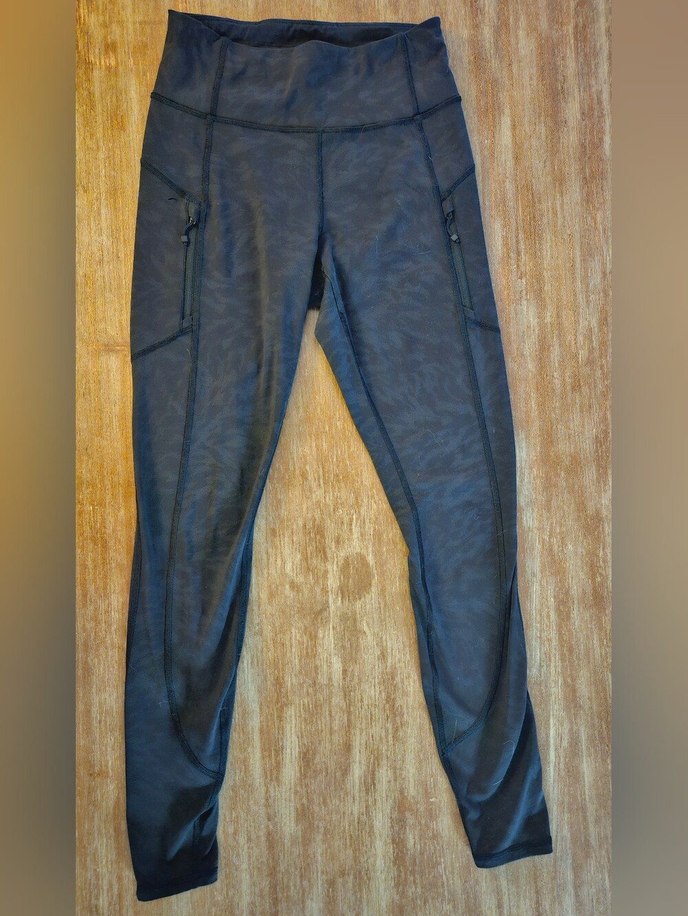ATHLETA Women's Performance Black & Gray Leggings Jogger Pants Pockets Size XS